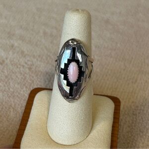Felix Perry Signed Sterling Silver Queen Conch Shadow Box Ring
